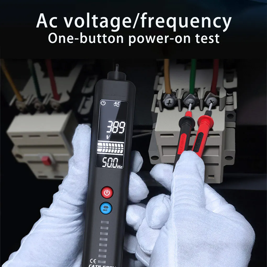 

Цифровой тестер напряжения с ЖК-дисплеем, портативный детектор нейтральных линий с фонариком, автоматическое отключение, ручка для тестиро...