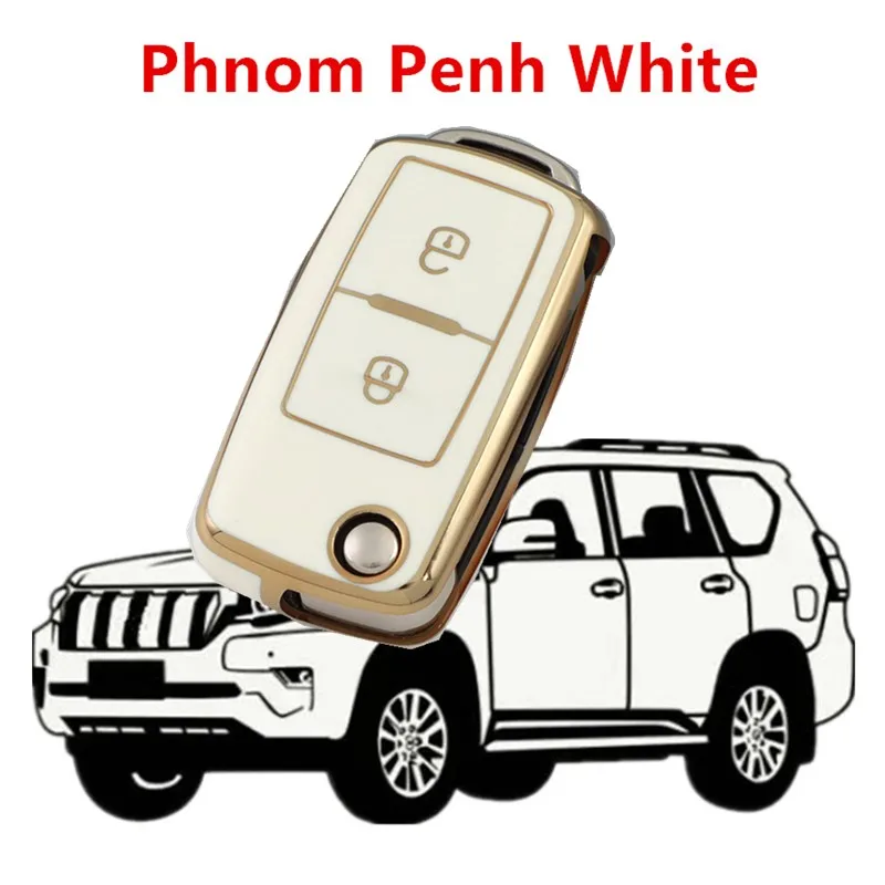 Чехол из ТПУ с двумя кнопками для Volkswagen VW MK4 Seat Altea Alhambra Ibiza Polo Golf 4 5 6 Transporter Amarok