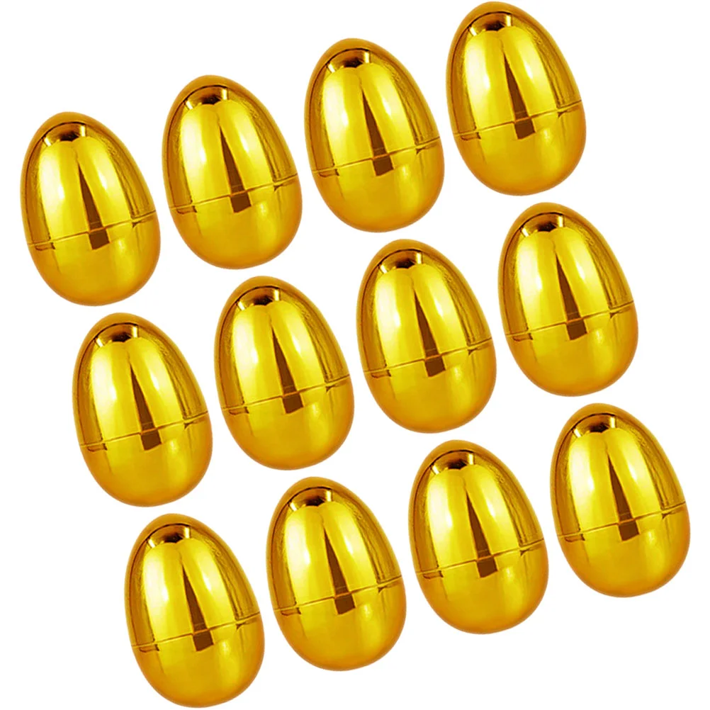 Золотые пасхальные золотые яйца пустые Металлические Пластиковые незаполненные