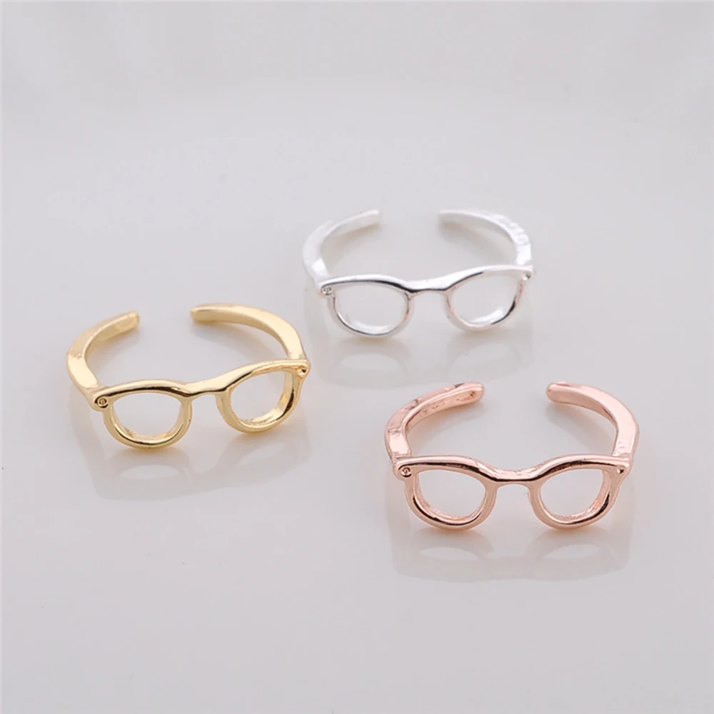 

Fashion Personality Hollow Glasses Ring Adjustable Sweet Romantic Style Female Accessories Exquisite Birthday Gift Jewelry