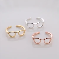 fashion personality hollow glasses ring adjustable sweet romantic style female accessories exquisite birthday gift jewelry