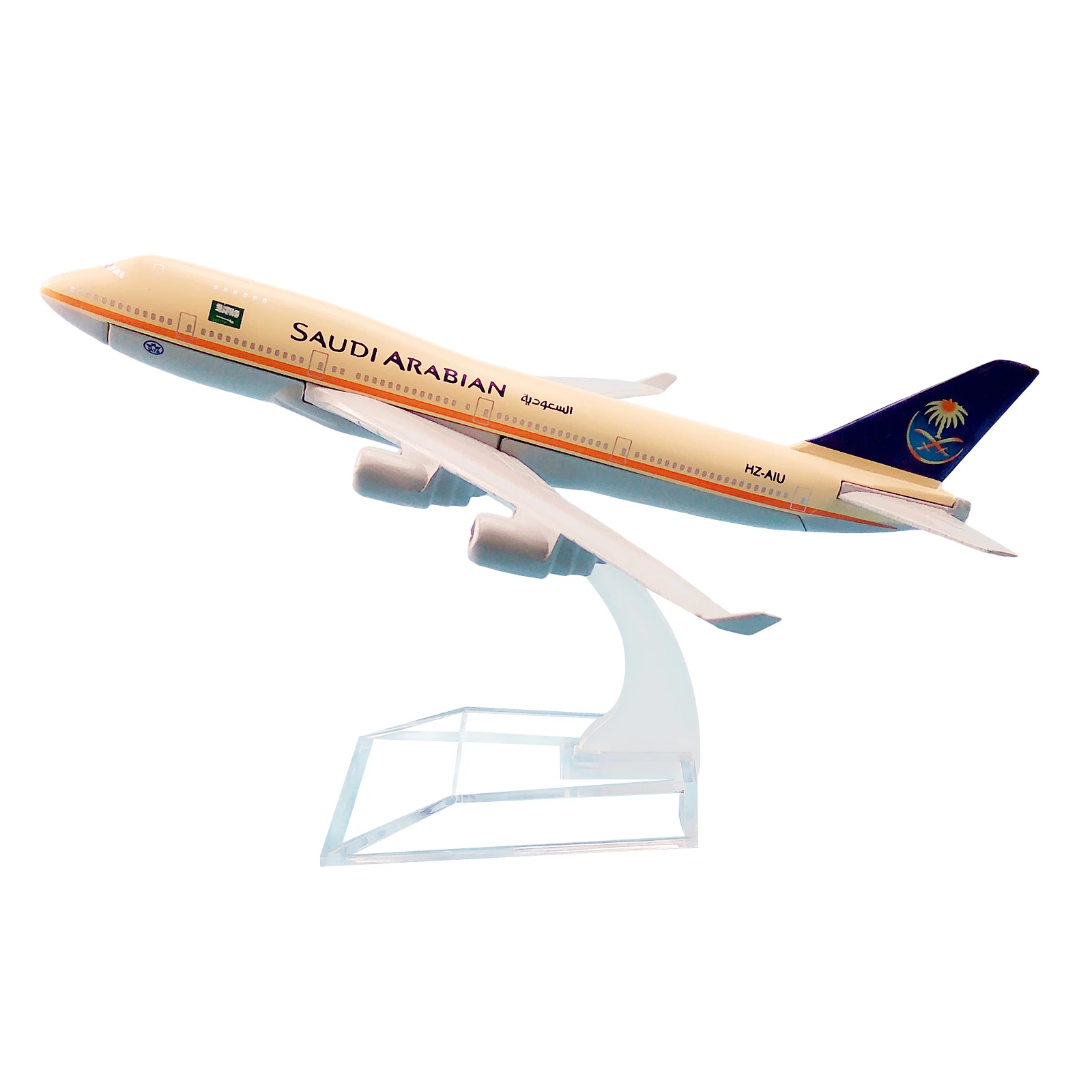 

Alloy Metal Air Saudi Arabian B747 Airlines Airplane Model Boeing 747 400 Airways 1/400 Scale Plane Model w Stand Aircraft 16cm