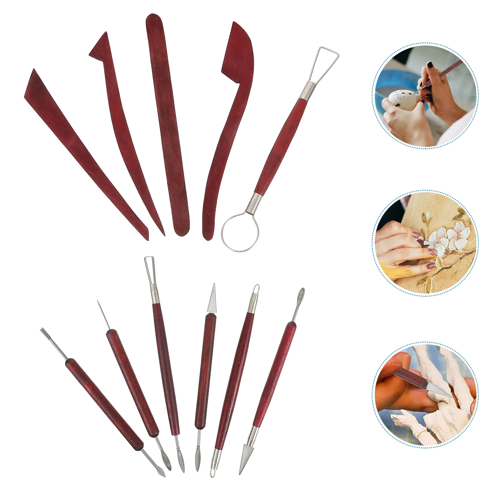 

Tools Clay Pottery Sculpting Tool Carving Ceramic Modeling Kit Supplies Set Scraper Diy Starter Polymer Sculpture Molding Wood