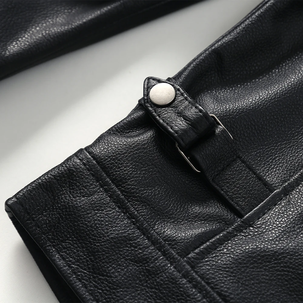 Мужская кожаная куртка из 100% натуральной воловьей кожи черная коричневая