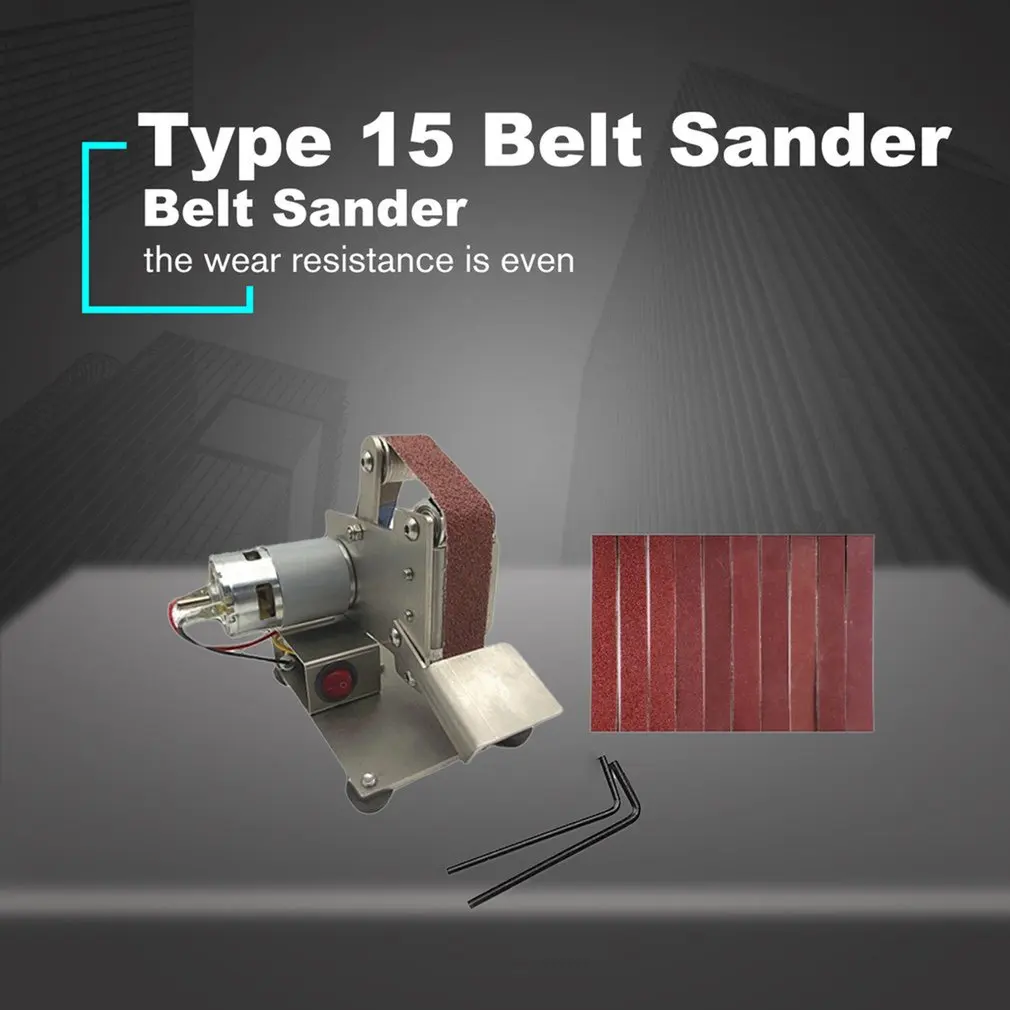 

Mini Electric 15 Belt Sander Multifunctional Grinder Polishing Grinding Machine Cutter Edges Sharpener Belt Grinder Sanding