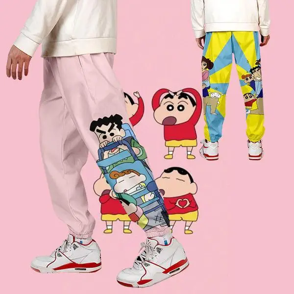 

Crayon Shin-Chan штаны рабочие штаны брюки девять четвертей леггинсы аниме свободные парные Мультяшные кавайные Аниме Плюшевые Спортивные Повседневные брюки