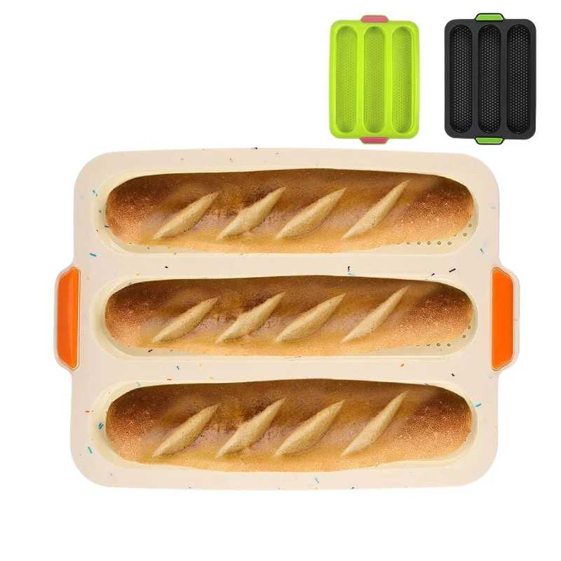 

Sanwish Silicone Baking Mold DIY3-grid Opening French Baguette Silicone Mold Party Christmas Gift Molds Silicone Cake Mold
