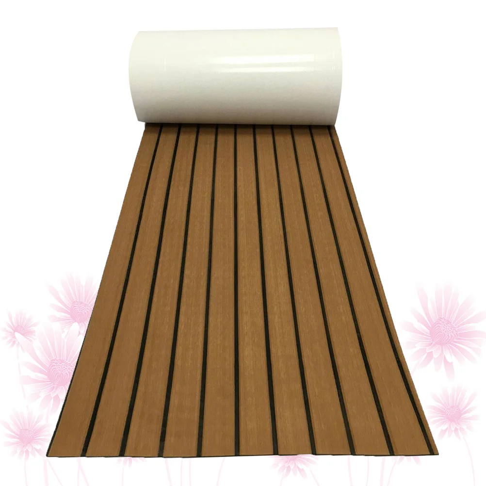 

EVA Teak Floor Mats 45x240cm Light Brown Non Cushion Ship Deck Board Mat for Yacht Ground Pad Deck Swimming Pool Decor