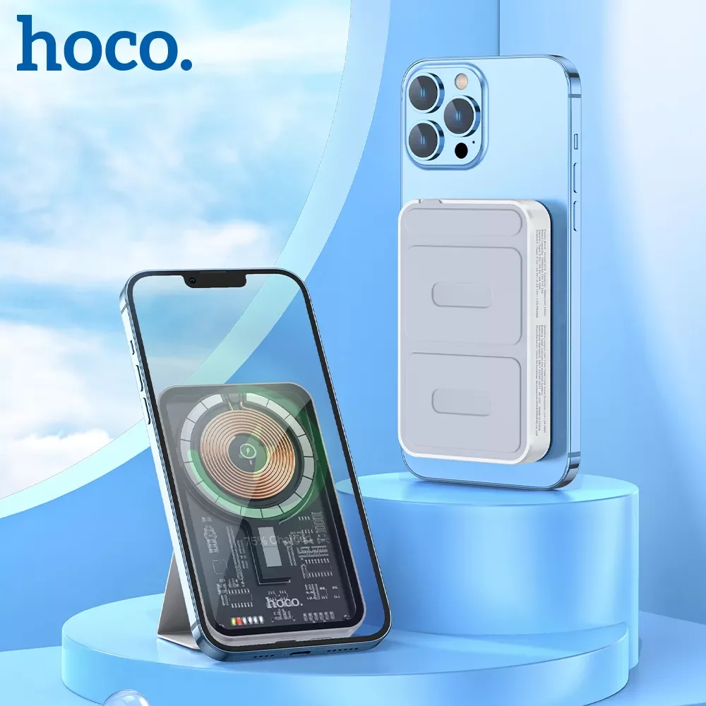 

NEW HOCO Power Bank Transparent Magnetic Wireless Charger PD 20W 5000mAh For iPhone 14 13 12 11 Pro Max Xiaomi Portable Fast Cha