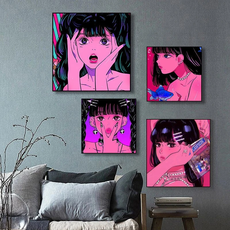 

Japanese Style Cartoon Dorm Mural Ins Style Anime Bedroom Secondary Decorative Painting Home Wall Decor Aesthetic Sailor Moon
