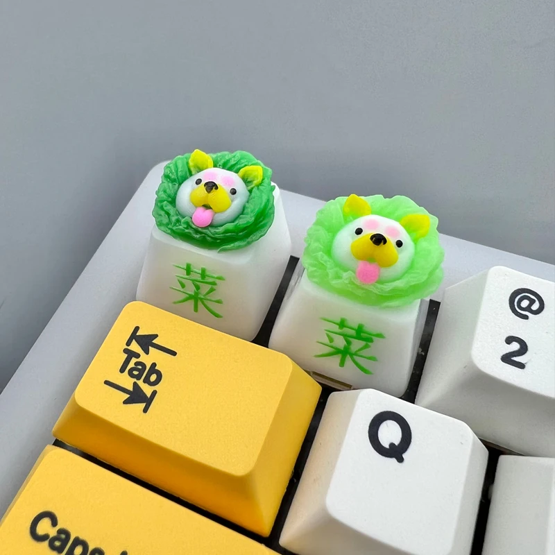 

Keycaps for Mechanical Keyboard Personality Cute Caigou Resin Custom Keycaps R4 OEM Height Cross Axis Keyboard Cap Accessories