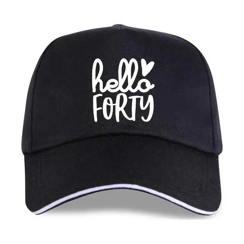 

new cap hat Hello Forty Femme Fashion Funny Letters Pattern Camiseta Mujer Baseball Cap Personalized Round Neck Woman