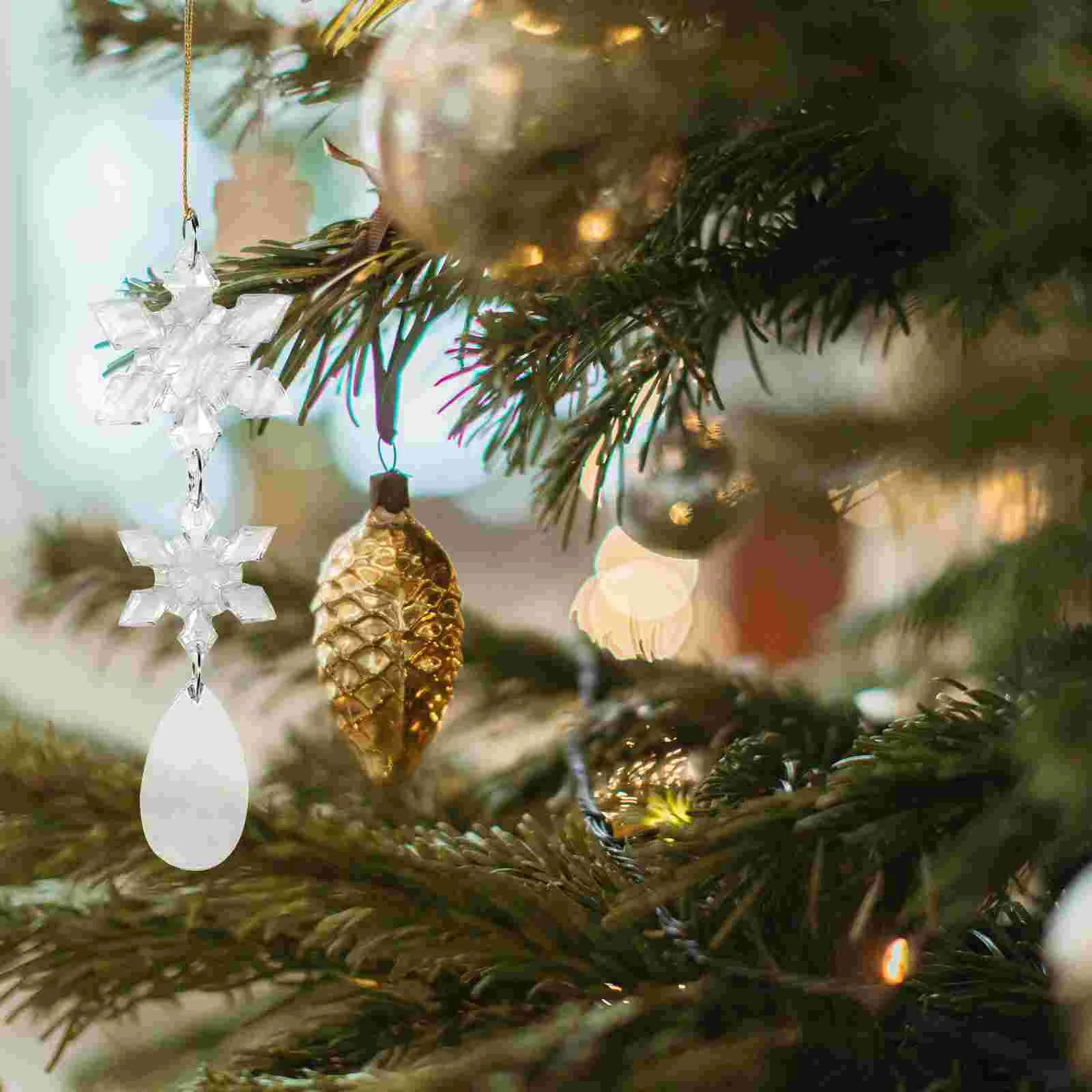 

18pcs Acrylic Snowflake Hanging Decor Christmas Tree Ornament Xmas Icicles Pendant