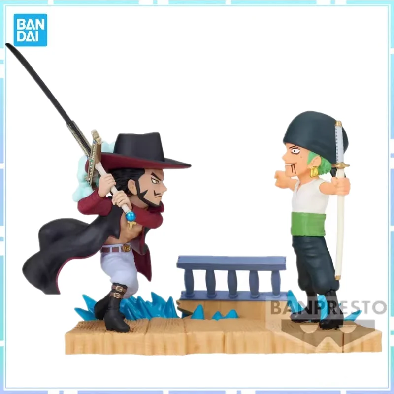 

Bandai Original Anime One Piece WCF Famous Scene Series VOL.4 Roronoa Zoro Dracule Mihawk Action Model Decoration Kids Gifts