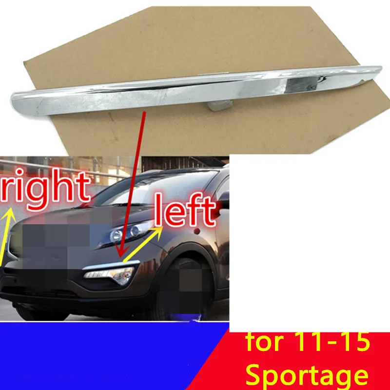 

for kia Sportage 2011-2015 Front bumper trim strip, fog lamp upper side trim strip plating