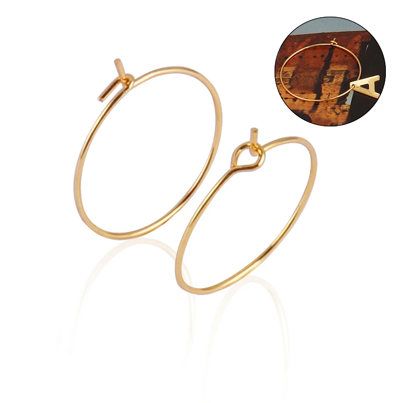 

20 шт./лот серьги-кольца из нержавеющей стали, большие круглые проволочные серьги для «сделай сам», ювелирные изделия, серьги, базовые аксесс...