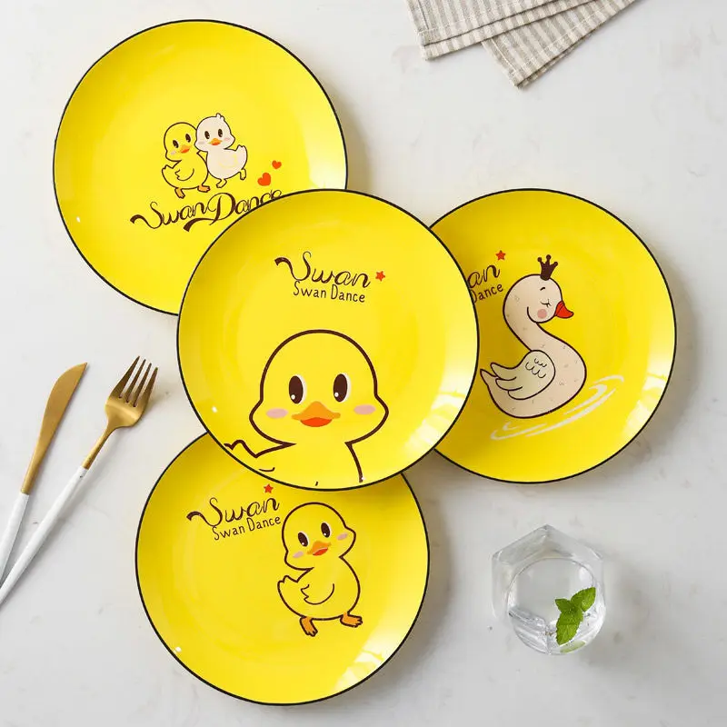 

Japanese-style Creative and Lovely Household Ceramic Plate Set Western Food plates Dishes Shallow Flat Steak Plate Pasta Plate