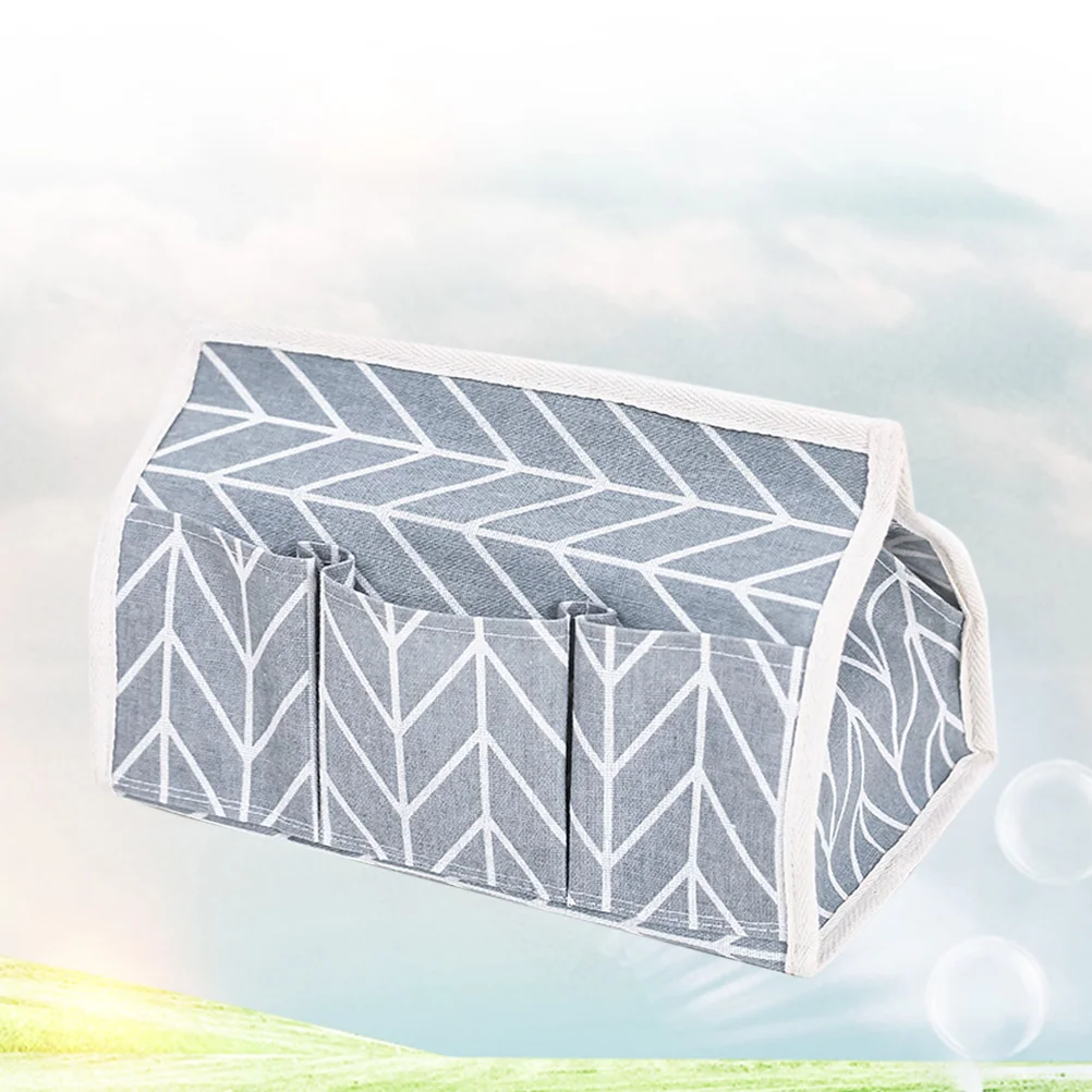 1pc Facial Tissue Dispenser Box Holder Pastoral Style Cotton Linen Multi-function Storage Box (Grey)