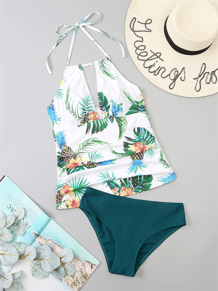 Bikini 2023 New Swimsuit Women Swimwear Tankini V Neck Halter Bathing Suit Female Brazilian Two Pieces Bikinis Set Beach Wear XL