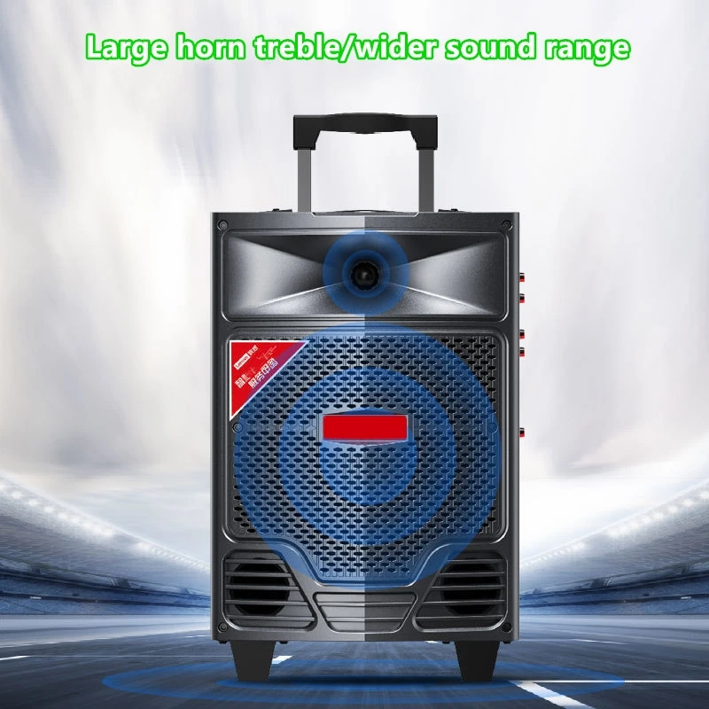150W Powerful Outdoor Trolley Bluetooth Speakers Karaoke Wooden Wireless High Quality Subwoofer With Microphone Remote Control images - 6