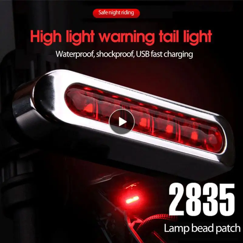 

USB Rechargeable Bicycle Light Mountain Bike 5LED Safety Warning Flash Light Bicycle Night Riding Taillight Riding Equipment