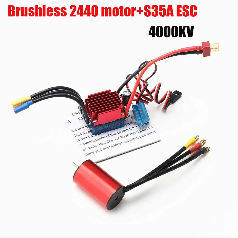 

S2440 2440 Waterproof Brushless Motor 35a Brushless Esc Electric Speed Controller For Traxxas Hsp Wltoys Rc Truck Car Boat Bait