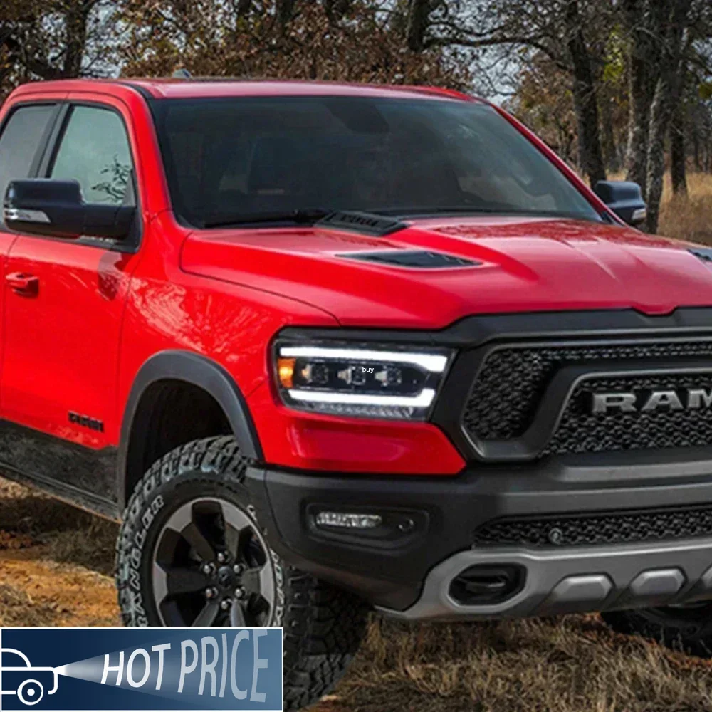 Фото Для Dodge RAM 1500 2019-2023 автомобильные передние фонари, обновленный динамический DRL 3, линза проектора, аксессуары, светодиодные автомобильные фары в сборе №4