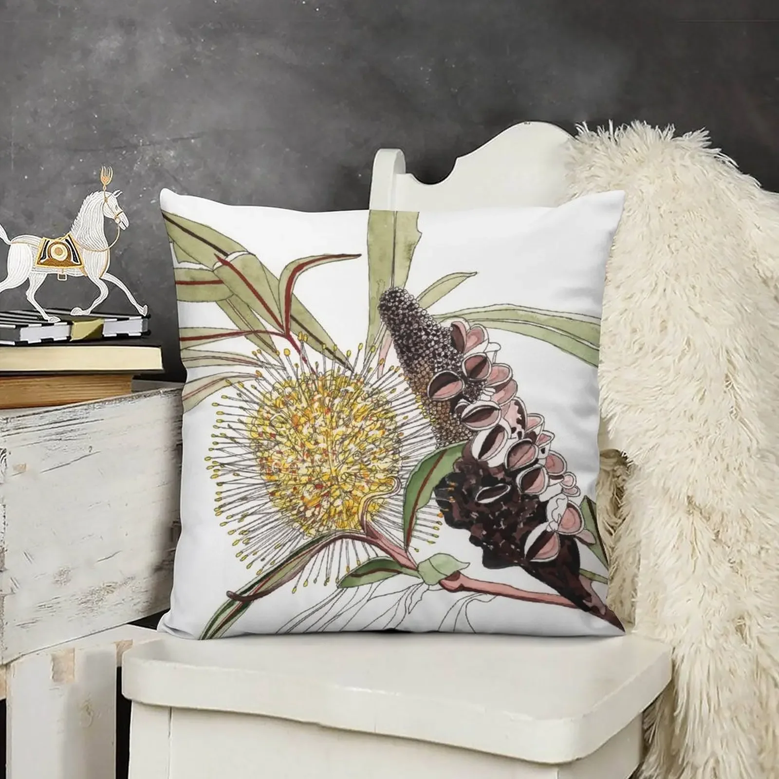 Подушка с цветком банксии австралийская флора роскошный чехол для подушки