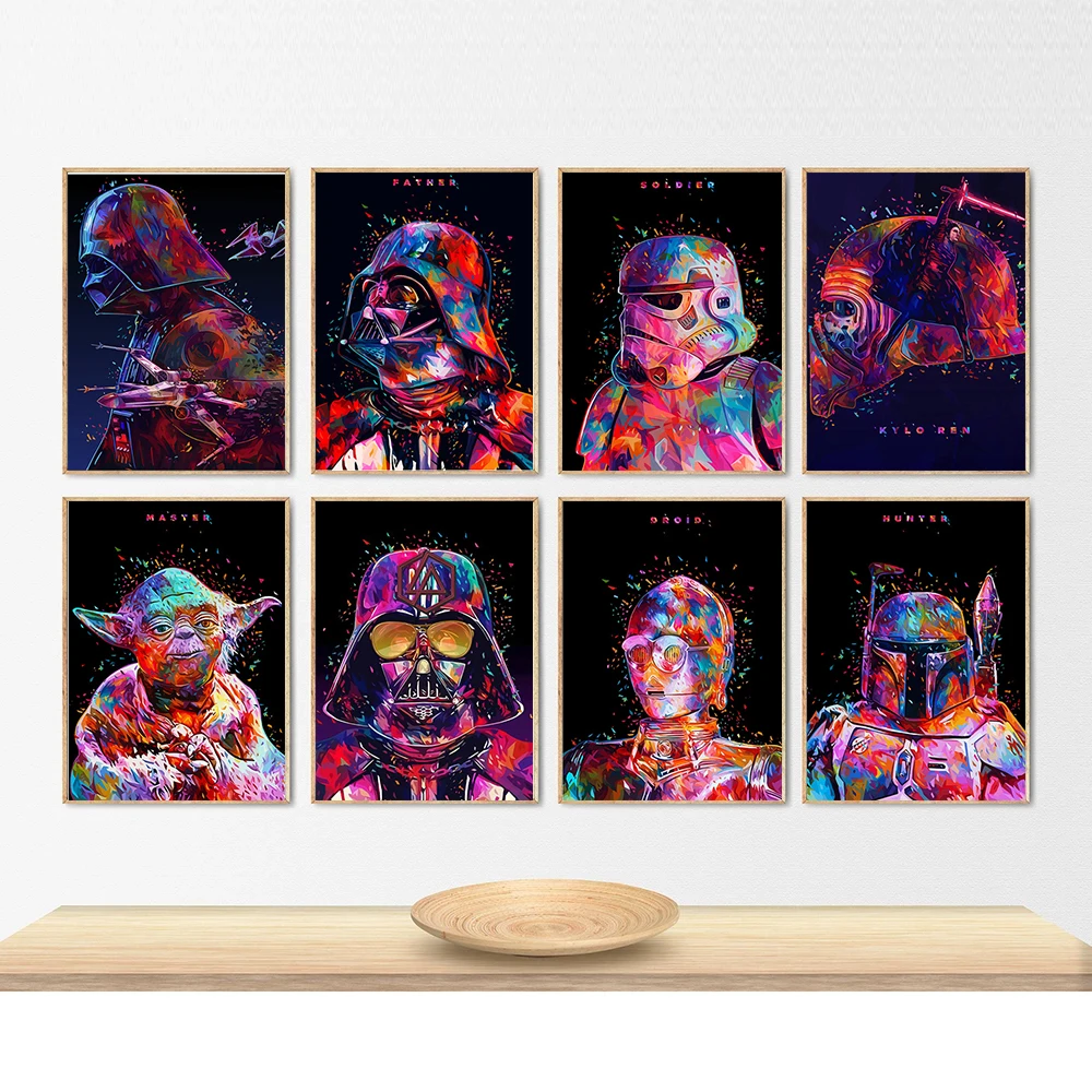 

Disney Canvas Painting Star Wars Character Darth Vader Anakin Skywalker Master Yoda Hero Movie Poster Art Wall Art Home Decor