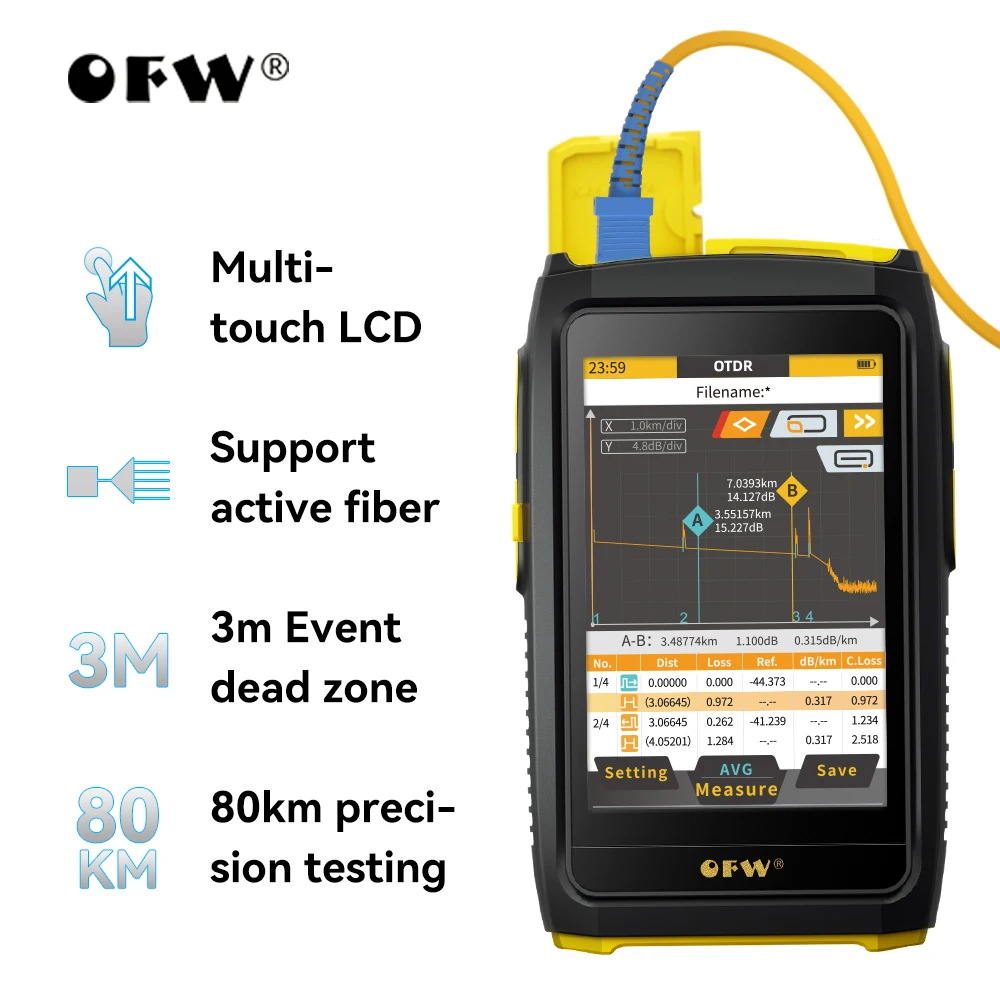 Active Mini волоконно-оптический рефлектометр Tester 1550nm 20dB с сенсорным экраном OPM OLS VFL |
