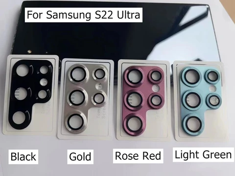 Защита объектива камеры для Samsung Galaxy S22 Ultra, металлическое кольцо объектива, полная защита экрана