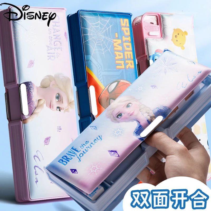 

Disney Frozen Stationery Box Large-capacity Stationery Box Children's Double Open Pencil Box Students Cute School Supplies