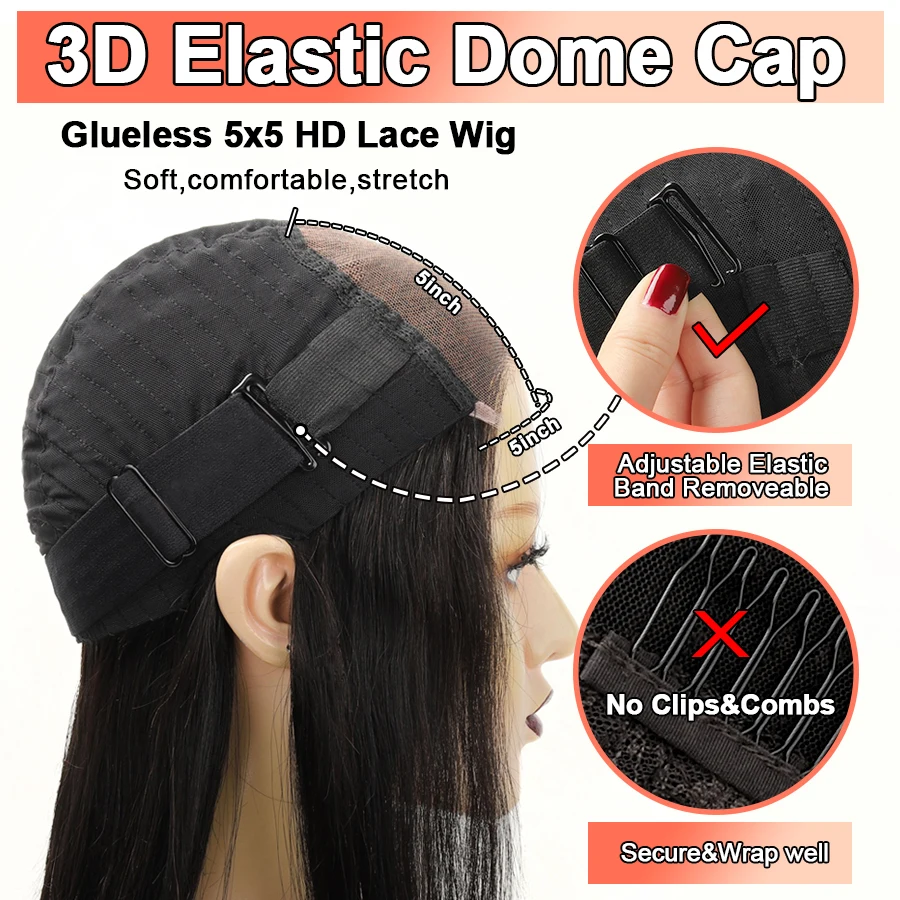 30in Glueless Jet Black 5x5 HD Парик с кружевной застежкой Water Wave Предварительно выщипанные расплавкие кожи Глубокая часть Готовый к работе Парик из человеческих волос для женщины (art.: 3920ccbed795f) - 3920ccbed795f