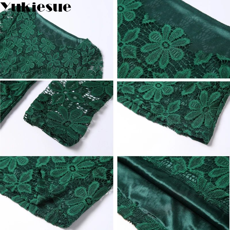 Женская кружевная блузка сезон лето-осень 2022 Женские топы и блузки однотонные