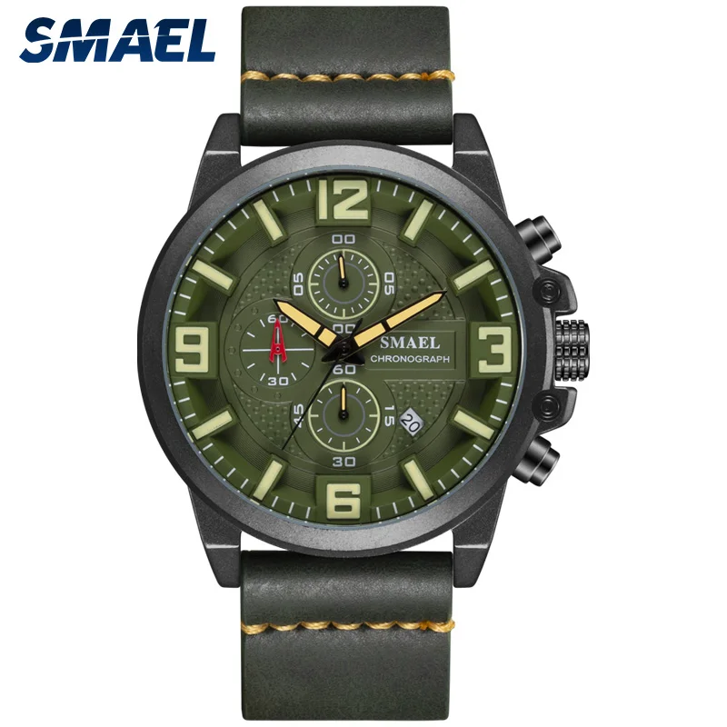 

SMAEL Men's Watches Casual Chronograph Waterproof Quartz Wrist Watch Sport Military Watches Men Clock erkek kol saati 9073