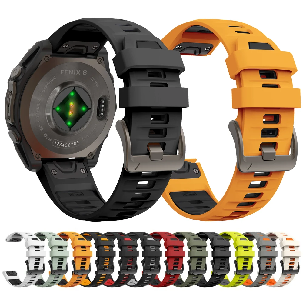 Ремешок силиконовый для наручных часов Garmin Fenix 8 51 мм 47 мм/Enduro 3/Tactical x 7/Fenix 7X 6X 5X 7 6 5