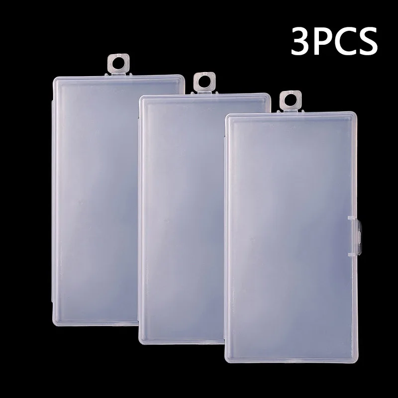 

3pcs Rectangle Storage Boxes Holder Case Organizer 14.8*7.8*1.8cm PP Transparent For Earrings Necklaces Beads Rings Home Storage