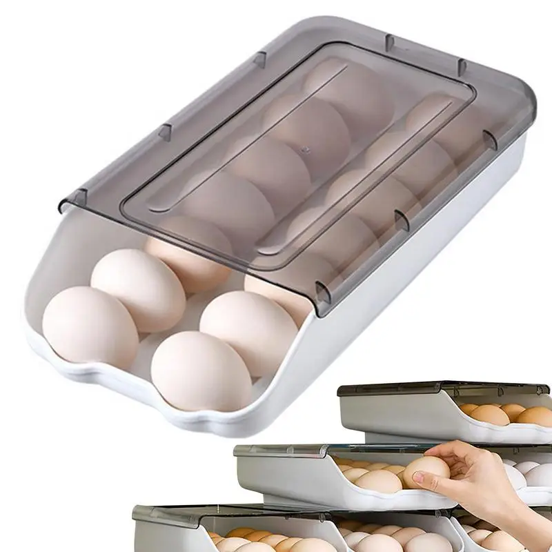 

Plastic Kitchen Storage Refrigerator Storage Box Fridge Organizer Container Box Egg Dispenser Airtight Fresh Preservation