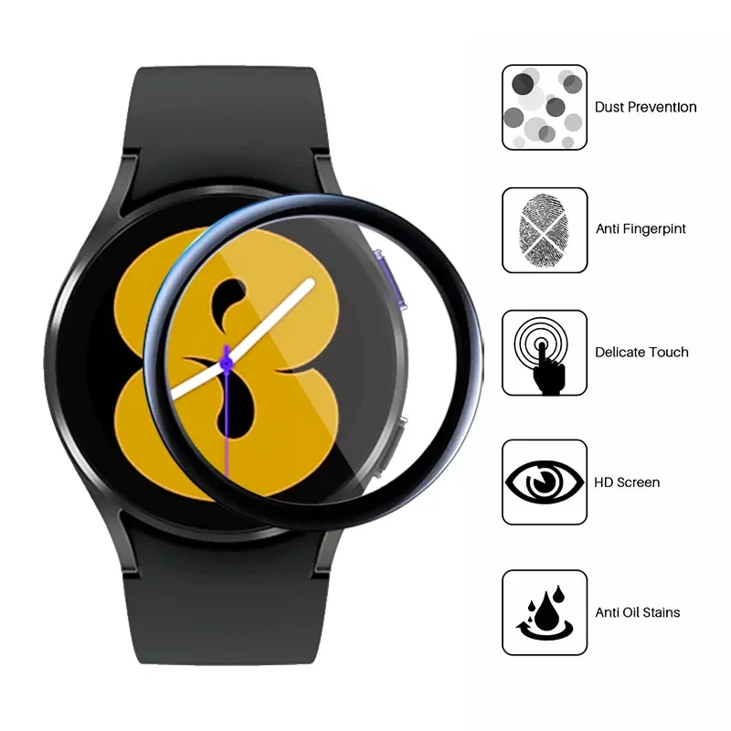 

10D Full Cover Curved Edge Screen Protector For Samsung Galaxy Watch 4 classic 42mm 46mm Soft film For Samsung Watch 4 40mm 44mm