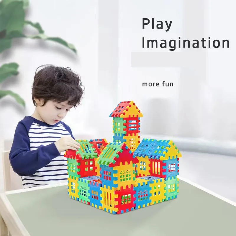 

Children Building Blocks Toy Plastic Material Adult Baby Handmade House Building Puzzle Parent-child Time Birthday Gift for Kids