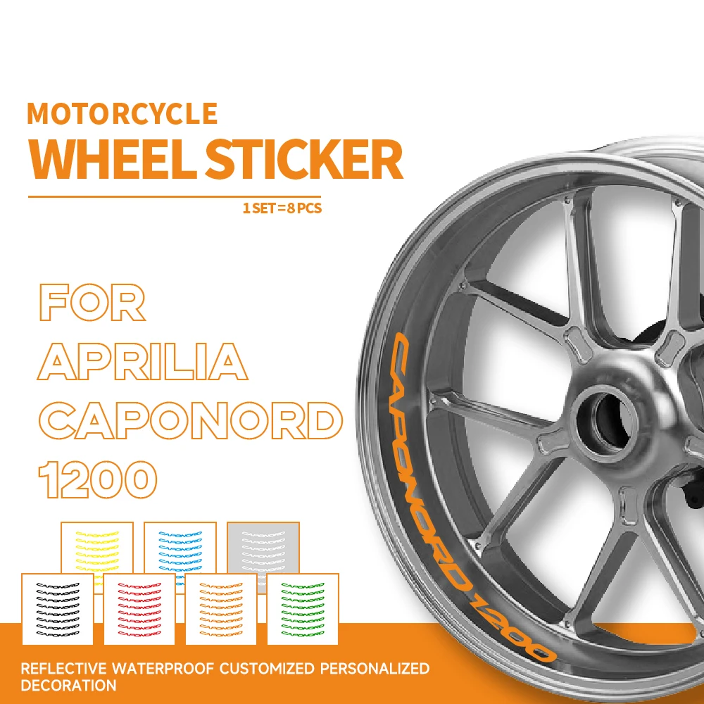 

Motorcycle sticker waterproof decorative wheel stripe logo with reflective MOTO inner ring decal for APRILIA CAPONORD 1200