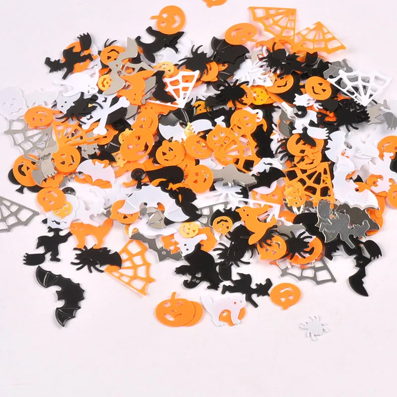 20 г 9-28 мм Хэллоуин паук/паук/гарбуз/летучая мышь смешанный узор ПВХ конфетти с