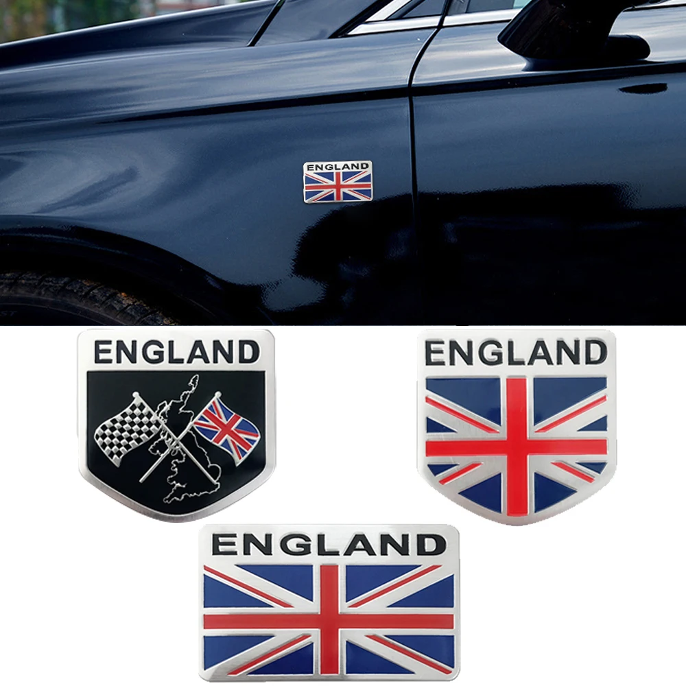 

1Pc 3D Car Stickers Emblem Car Aluminium Alloy Logo British Flag Badge Decoration Body Sticker Decal Auto Exterior Accessories