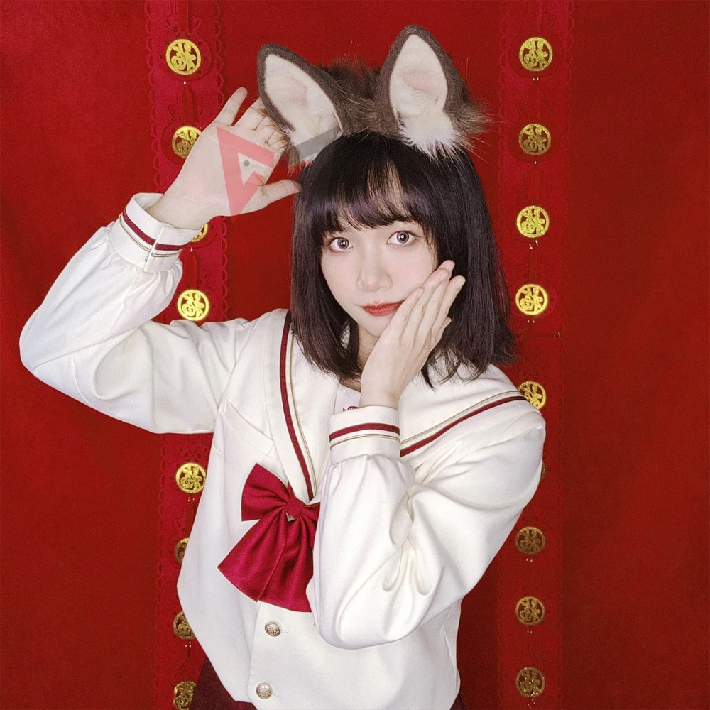 

Новинка ручная работа искусственный ободок хвост коричневый серый черный белый косплей костюм лолита аксессуары Головные уборы