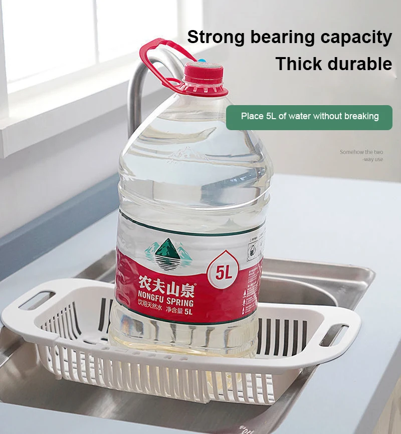 multifunctional kitchen retractable sink hollow fruit and vegetable washing basket space saving drain basket kitchen gadgets free global shipping