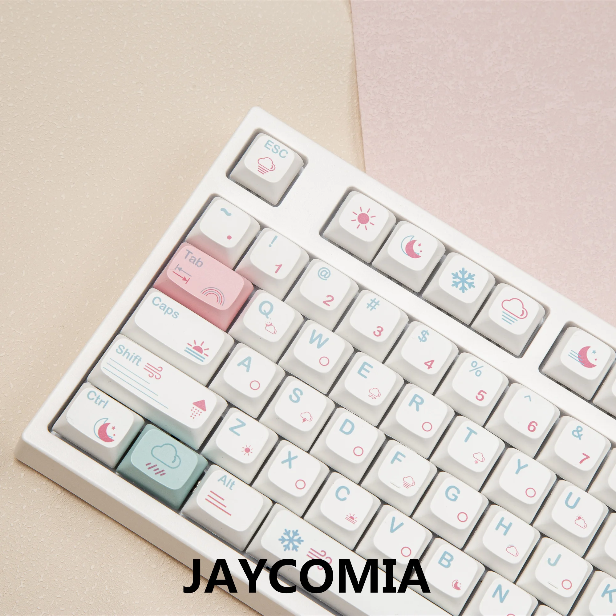 

JAYCOMIA Weather Keycaps XDA Profile 132 Keys DYE-SUB PBT keycaps Cute For 61/64/68/75/87/98/104/108 Keys Mechanical Keyboard