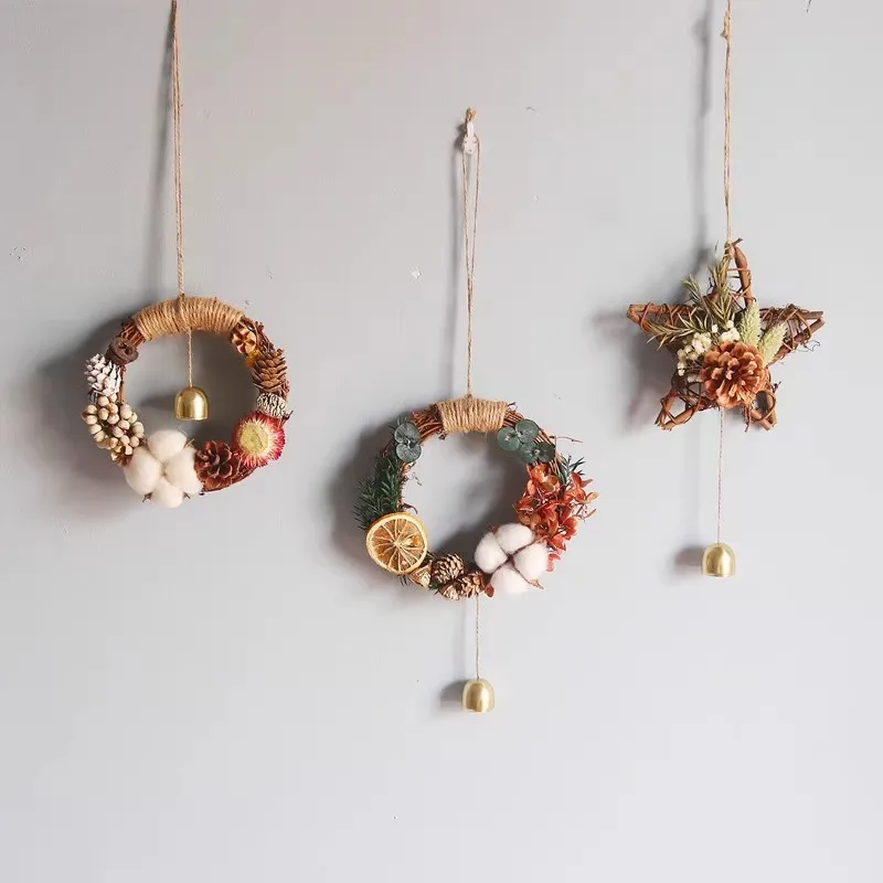 

1PCS Nordic Artifical Garland Dry Flower Wreath DIY Handmade Living Room Wall Decoration Christmas Party Supplies