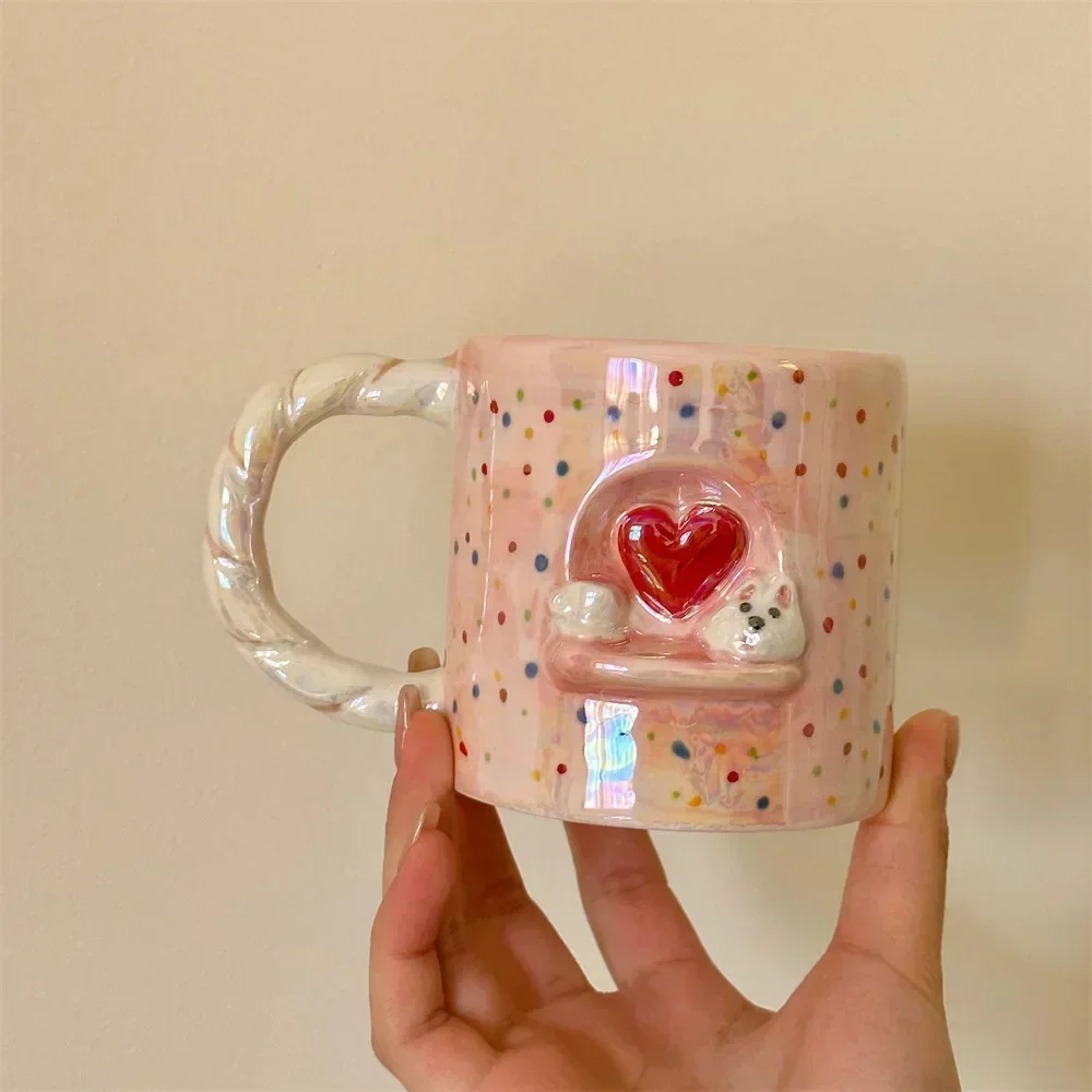 

Керамическая чашка для собаки сердце форма