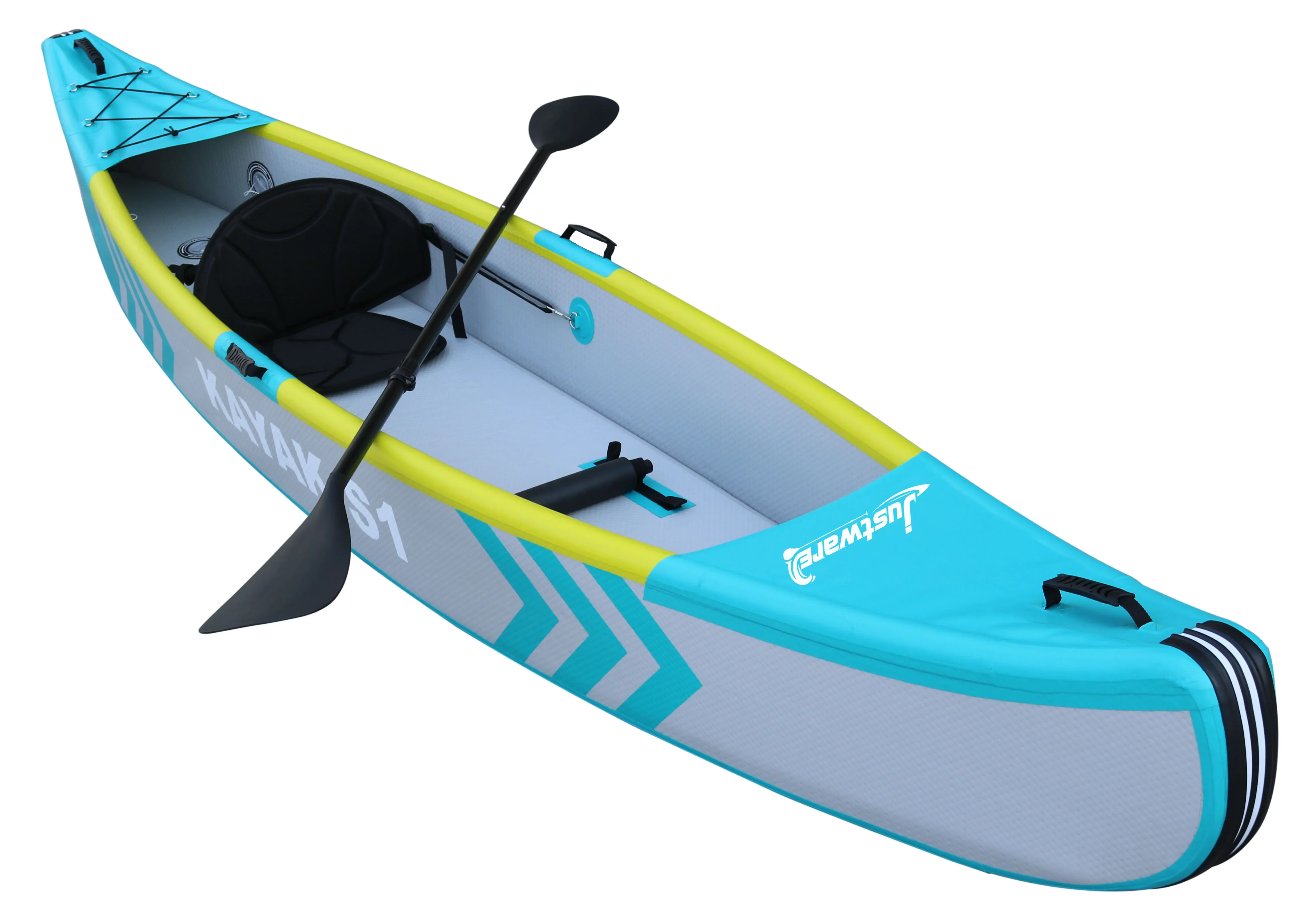 Синяя байдарка лодка Sit 2 взрослые принимают индивидуальный логотип надувная