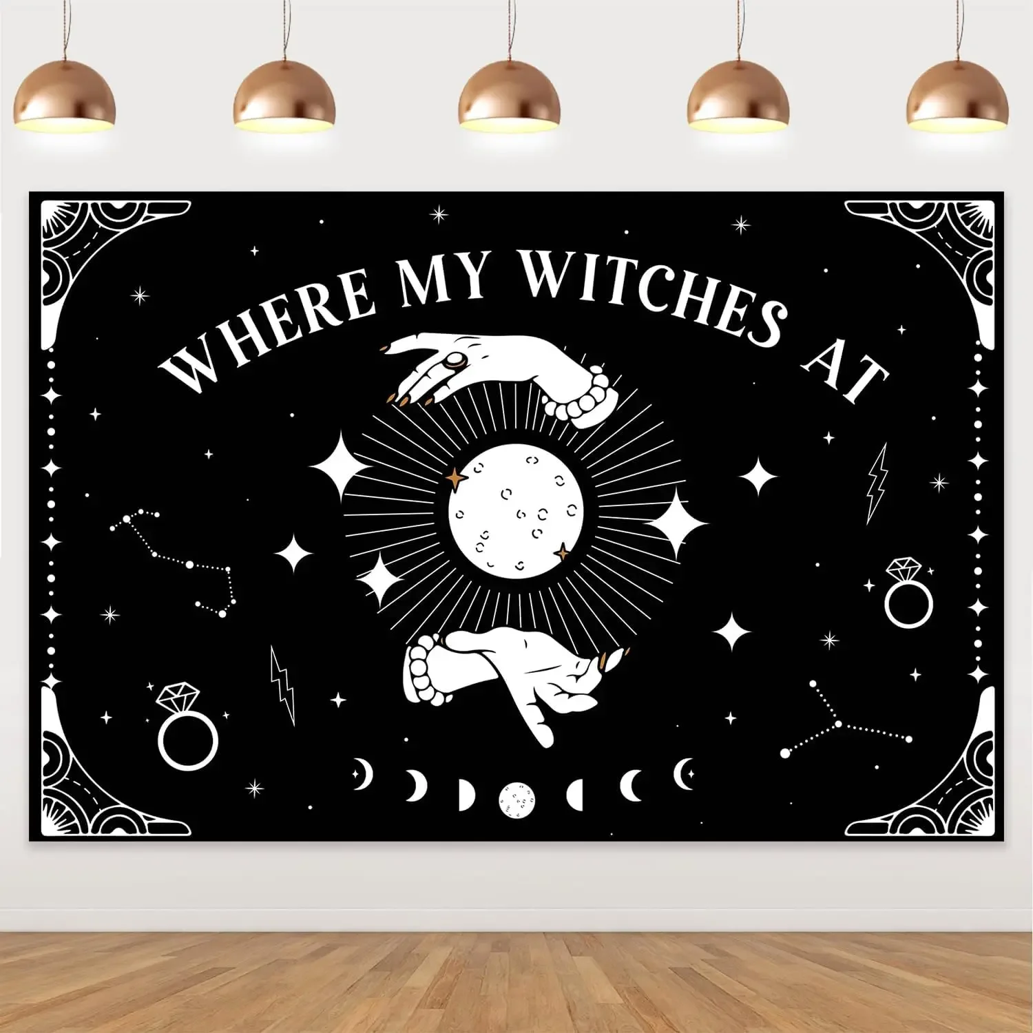 Фон Для Тематической Вечеринки На Хэллоуин С Черным Кольцом Бриллиантовая